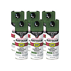 Rust-Oleum Stops Rust 5-in-1 Spray Paint, Satin Earthy Green, 12 oz Aerosol Can, 6/Carton (383421)