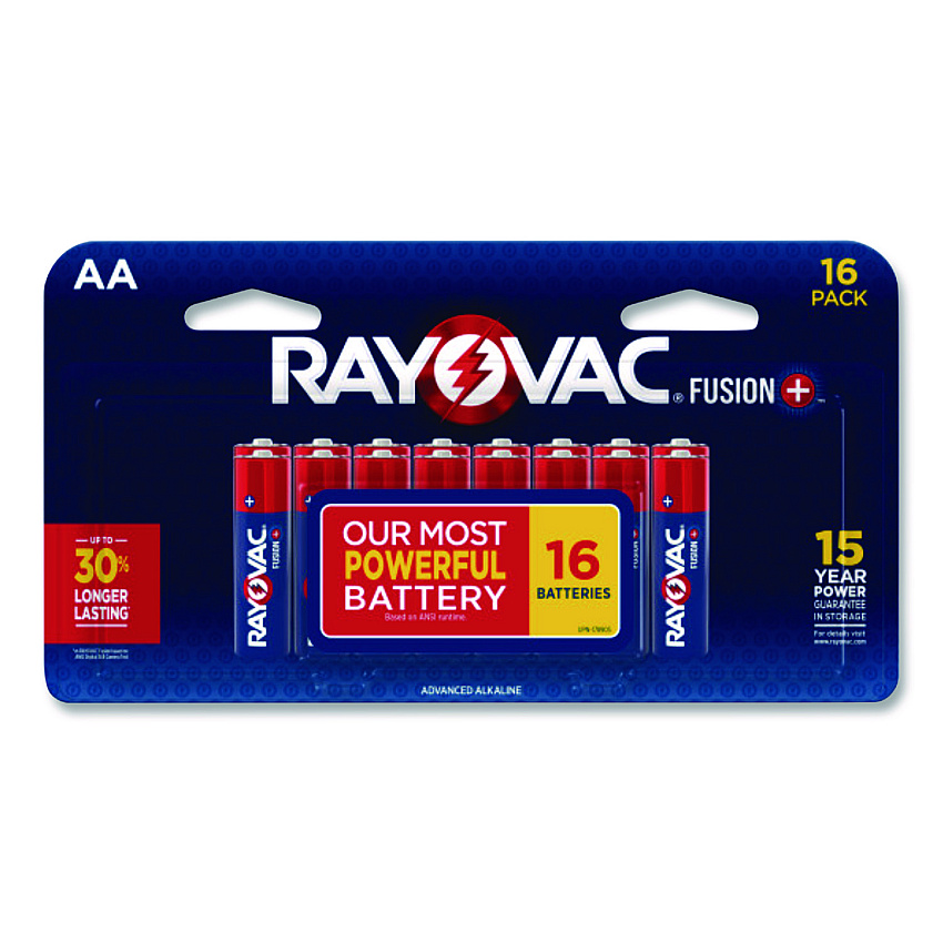 Rayovac Fusion Advanced Alkaline AA Batteries, 16/Pack (81516LTFUSK)