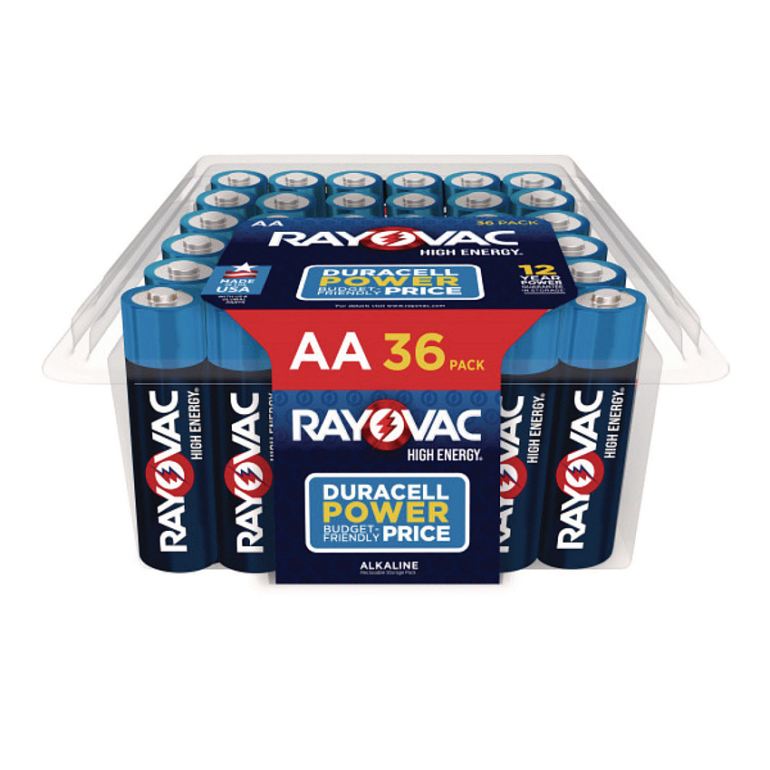 Rayovac High Energy Premium Alkaline AA Batteries, 36/Pack (81536PPK)