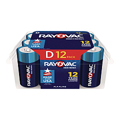 Rayovac Alkaline D Batteries, 12/Pack (81312PPK)
