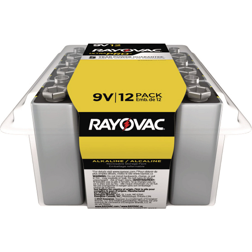 Rayovac Ultra Pro Alkaline 9V Batteries, 12/Pack (AL9V12PPJ)