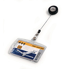 Durable ID/Security Card Holder Set, Vertical/Horizontal, Reel, Clear, 10/Pack (801219)