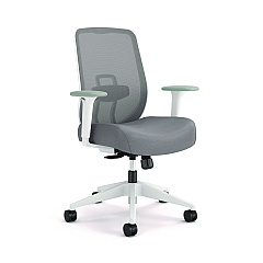 Altern Mesh Back Task Chair, 17.95 To 21.1 Seat Height, Gray Seat, Gray/white Back, White Base