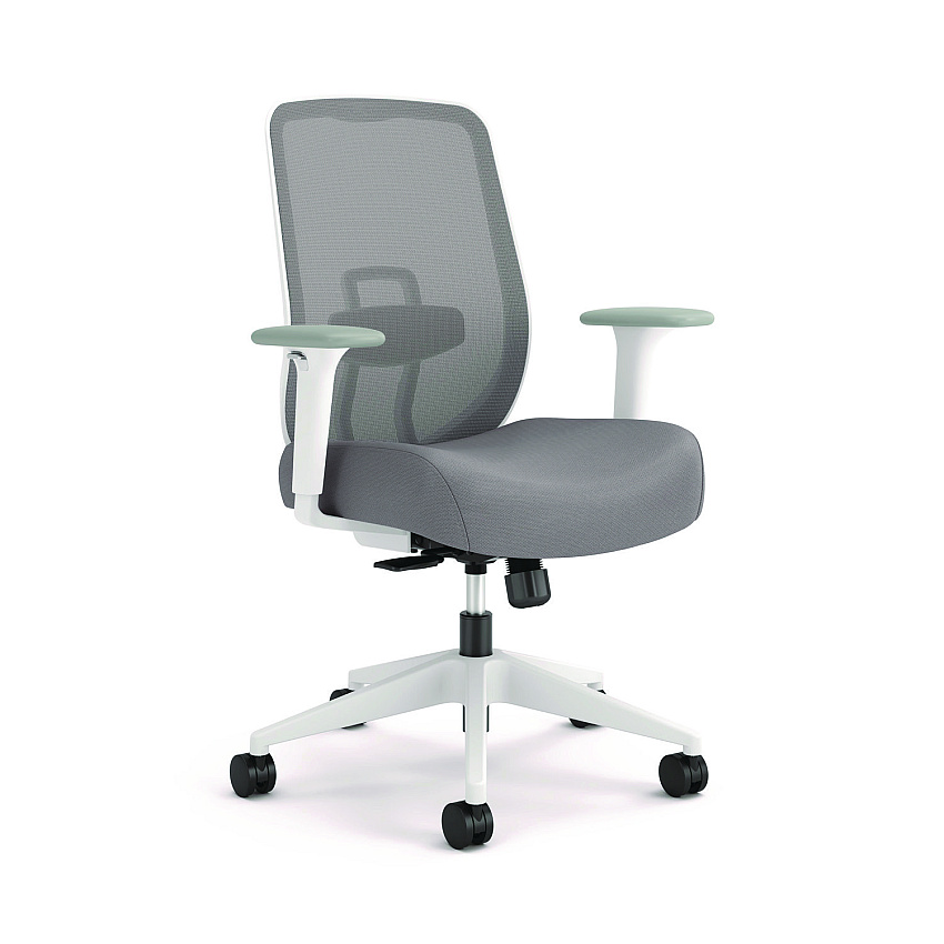 Altern Mesh Back Task Chair, 17.95 To 21.1 Seat Height, Gray Seat, Gray/white Back, White Base