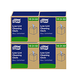 Tork Low-Lint Cleaning Cloths, 1-Ply, 15 x 15, Blue, 240 Sheets, 4 Boxes/Carton (192483)