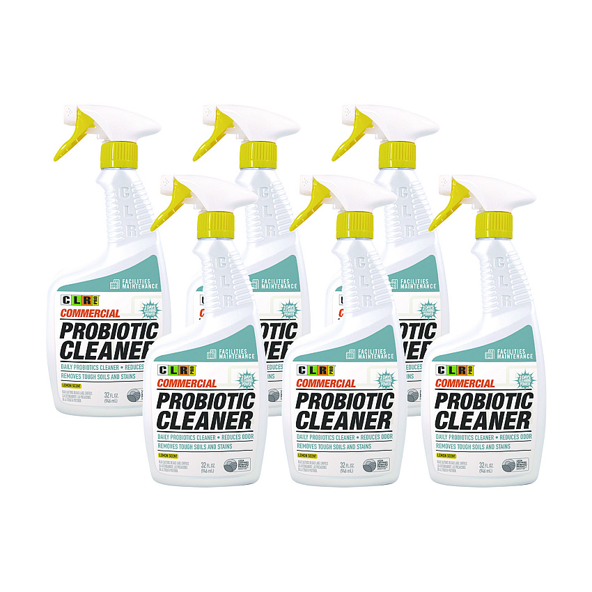 CLR PRO Commercial Probiotic Cleaner, Lemon Scent, 32 oz Spray Bottle, 6/Carton (FMCPC326PRO)
