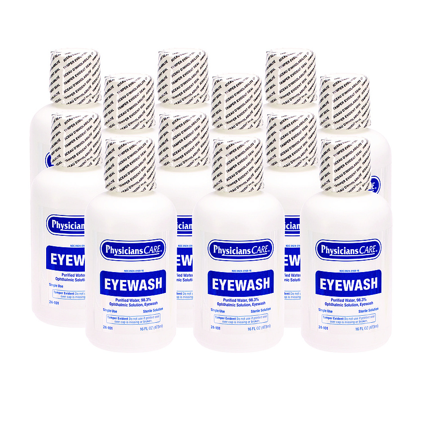 First Aid Only Eyewash, 16 oz Bottle, 12/Carton (24101001)