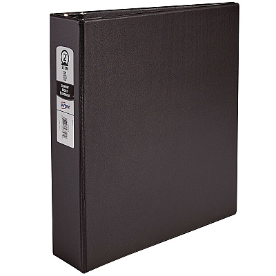 Avery Economy Non-View Binder with Round Rings, 3 Rings, 2" Capacity, 11 x 8.5, Black, (3501) (03501)