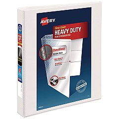 Avery Heavy-Duty Non Stick View Binder with DuraHinge and Slant Rings, 3 Rings, 1" Capacity, 11 x 8.5, White, (5304) (05304)