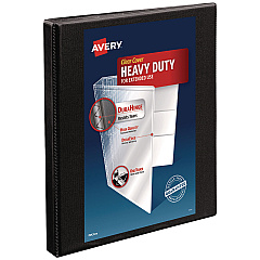 Avery Heavy-Duty Non Stick View Binder with DuraHinge and Slant Rings, 3 Rings, 0.5" Capacity, 11 x 8.5, Black, (5233) (05233)