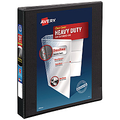 Avery Heavy-Duty Non Stick View Binder with DuraHinge and Slant Rings, 3 Rings, 1" Capacity, 11 x 8.5, Black, (5300) (05300)