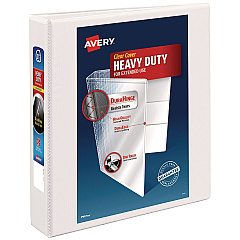 Avery Heavy-Duty Non Stick View Binder with DuraHinge and Slant Rings, 3 Rings, 1.5" Capacity, 11 x 8.5, White, (5404) (05404)