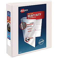 Avery Heavy-Duty Non Stick View Binder with DuraHinge and Slant Rings, 3 Rings, 2" Capacity, 11 x 8.5, White, (5504) (05504)