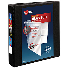 Avery Heavy-Duty Non Stick View Binder with DuraHinge and Slant Rings, 3 Rings, 1.5" Capacity, 11 x 8.5, Black, (5400) (05400)