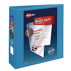 Avery Heavy-Duty Non Stick View Binder with DuraHinge and Slant Rings, 3 Rings, 3" Capacity, 11 x 8.5, Light Blue, (5601) (05601)