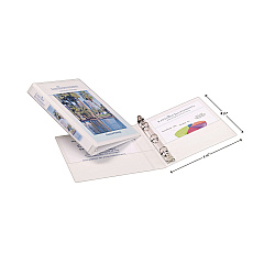 Avery Mini Size Durable View Binder with Round Rings, 3 Rings, 0.5" Capacity, 8.5 x 5.5, White (27726)