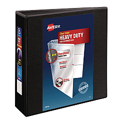 Avery Heavy-Duty View Binder with DuraHinge and Locking One Touch EZD Rings, 3 Rings, 3" Capacity, 11 x 8.5, Black (79693)