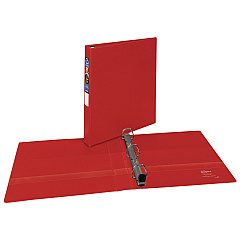 Avery Heavy-Duty Non-View Binder with DuraHinge and One Touch EZD Rings, 3 Rings, 1" Capacity, 11 x 8.5, Red (79589)