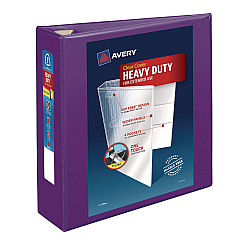 Avery Heavy-Duty View Binder with DuraHinge and Locking One Touch EZD Rings, 3 Rings, 3" Capacity, 11 x 8.5, Purple (79810)