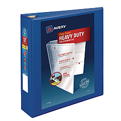 Avery Heavy-Duty View Binder with DuraHinge and One Touch EZD Rings, 3 Rings, 2" Capacity, 11 x 8.5, Pacific Blue (79778)