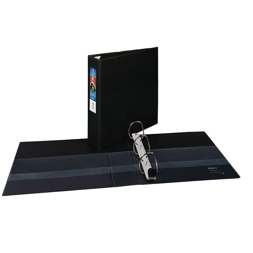 Avery Heavy-Duty Non-View Binder with DuraHinge and One Touch EZD Rings, 3 Rings, 2" Capacity, 11 x 8.5, Black (79982)