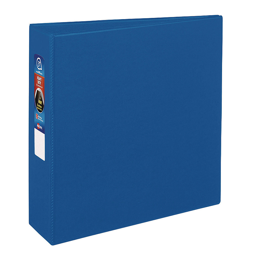 Avery Heavy-Duty Non-View Binder with DuraHinge and Locking One Touch EZD Rings, 3 Rings, 3" Capacity, 11 x 8.5, Blue (79883)