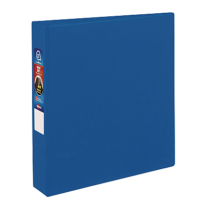 Avery Heavy-Duty Non-View Binder with DuraHinge and One Touch EZD Rings, 3 Rings, 1.5" Capacity, 11 x 8.5, Blue (79885)