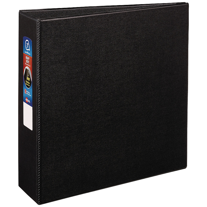 Avery Heavy-Duty Non-View Binder with DuraHinge and Locking One Touch EZD Rings, 3 Rings, 3" Capacity, 11 x 8.5, Black (79983)