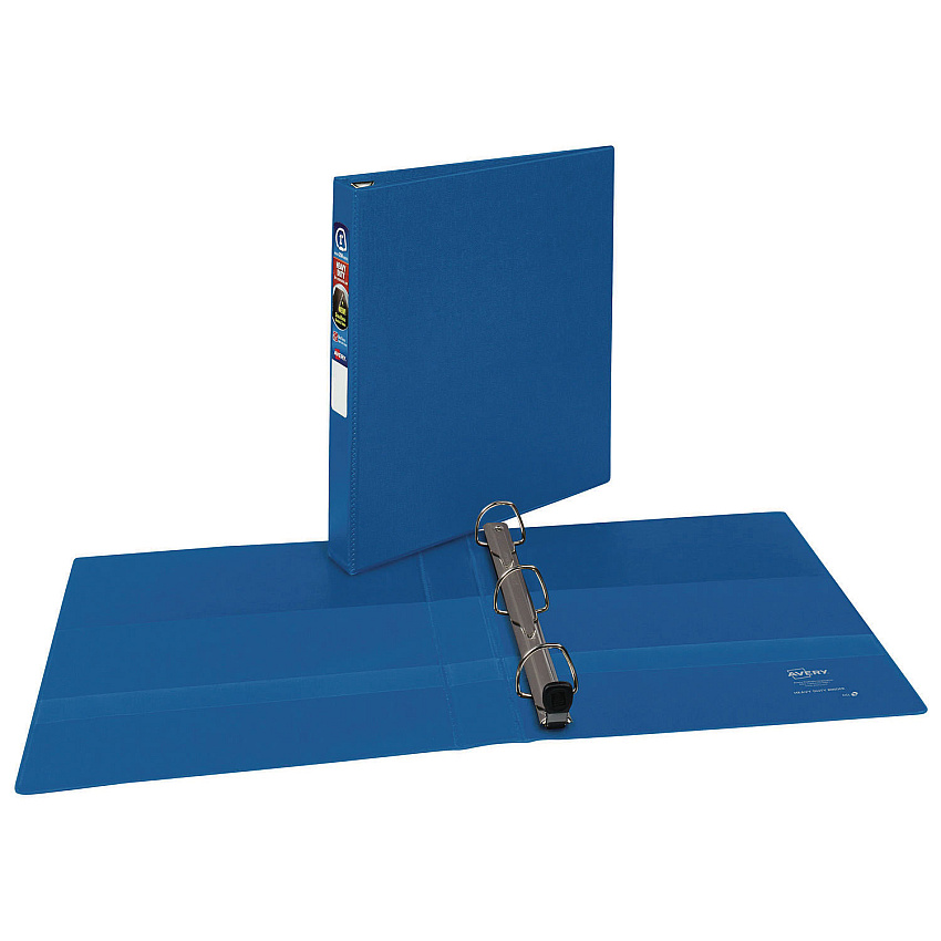 Avery Heavy-Duty Non-View Binder with DuraHinge and One Touch EZD Rings, 3 Rings, 1" Capacity, 11 x 8.5, Blue (79889)
