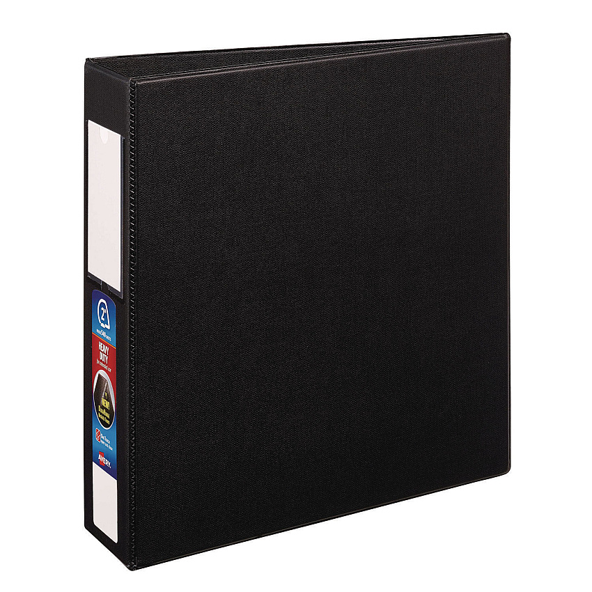 Avery Heavy-Duty Non-View Binder with DuraHinge and One Touch EZD Rings, 3 Rings, 2" Capacity, 11 x 8.5, Black (79992)