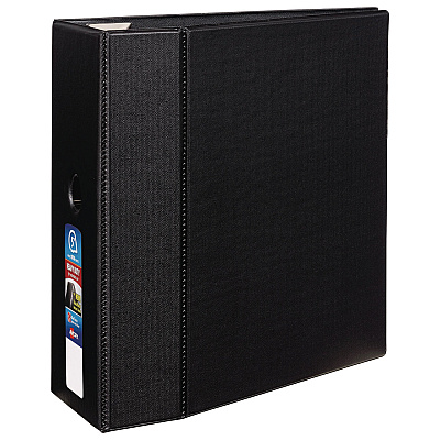 Avery Heavy-Duty Non-View Binder with DuraHinge, Locking One Touch EZD Rings and Thumb Notch, 3 Rings, 5" Capacity, 11 x 8.5, Black (79986)