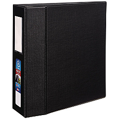 Avery Heavy-Duty Non-View Binder with DuraHinge, Three Locking One Touch EZD Rings and Spine Label, 4" Capacity, 11 x 8.5, Black (79994)