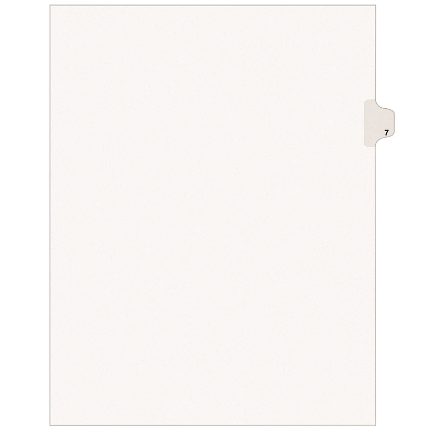 Preprinted Legal Exhibit Side Tab Index Dividers, Avery Style, 10-Tab, 7, 11 x 8.5, White, 25/Pack (11917)