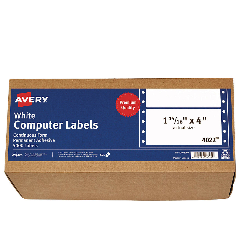Avery 4022 Dot Matrix Printer Mailing Labels