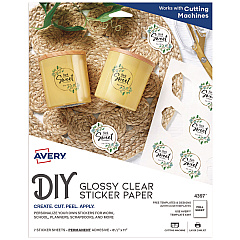 Avery Sticker Project Paper Laser/Inkjet Multipurpose Labels, 11 x 8.5, Glossy Clear, 1 Label/Sheet, 7 Sheets/Pack (4397KBF)