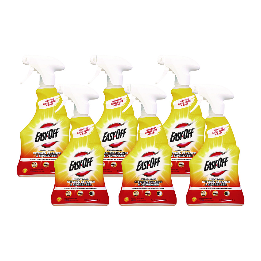 EASY-OFF Kitchen Degreaser, Lemon Scent, 16 oz Spray Bottle, 6/Carton (97024)