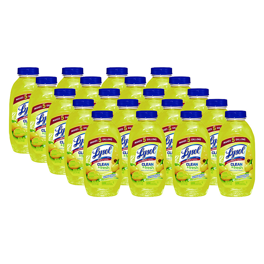 LYSOL Brand Clean and Fresh Multi-Surface Cleaner, Sparkling Lemon and Sunflower Essence, 10.75 oz Bottle, 20/Carton (93805CT)
