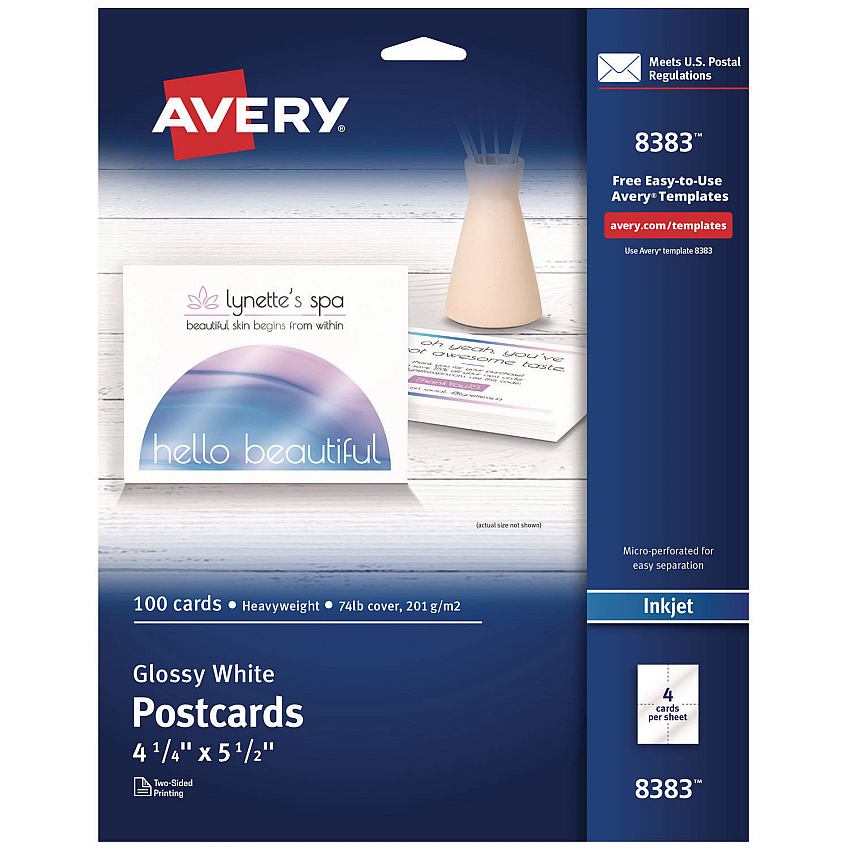 Avery 8383 Printable Postcards
