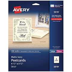 Avery 5919 Printable Postcards