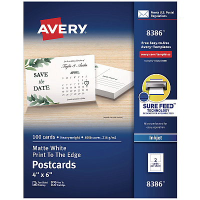Avery 8386 Printable Postcards