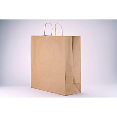 Kari-Out Kraft Paper Bags, Natural Twisted-Paper Handles, 18" x 7" x 18.5", Brown Kraft, 200/Bundle (1200180)