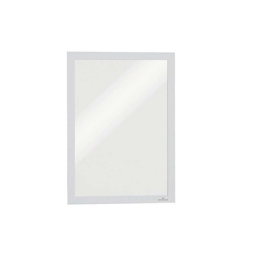 Durable Infoframe DURAFRAME Self Adhesive Double Sided Sign Holder, 9.5 x 12, White Frame, 2/Pack (476802)