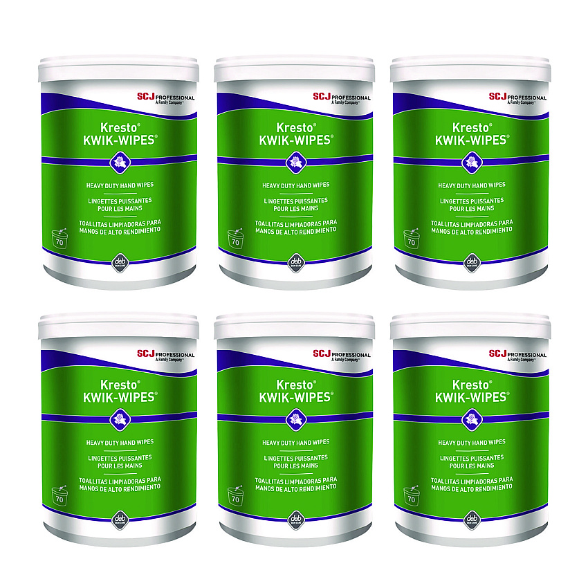 SC Johnson Professional Kresto KWIK-WIPES, Cloth, 7.9 x 5.7, Citrus, 70/Pack, 6 Packs/Carton (KKW70W)
