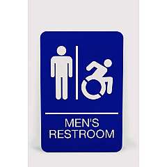 Headline ADA Sign, Men's Restroom, 6 x 9, Blue Face, White Graphics (7774)