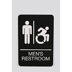 Headline ADA Sign, Men's Restroom, 6 x 9, Black Face, White Graphics (7775)