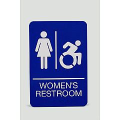 Headline ADA Sign, Women's Restroom, 6 x 9, Blue Face, White Graphics (7777)
