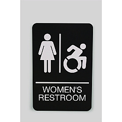 Headline ADA Sign, Women's Restroom, 6 x 9, Black Face, White Graphics (7778)
