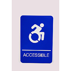 Headline ADA Sign, Accessible, 6 x 9, Blue Face, White Graphics (7786)