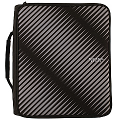 Five Star Zipper Binder, 3 Rings, 2" Capacity, 11 x 8.5, Black/Gray Zebra Print Design (72536EA)