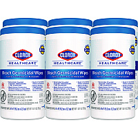 Clorox Healthcare Bleach Germicidal Wipes, 6 x 5, Unscented, 150/Canister, 6 Canisters/Carton (30577CT)